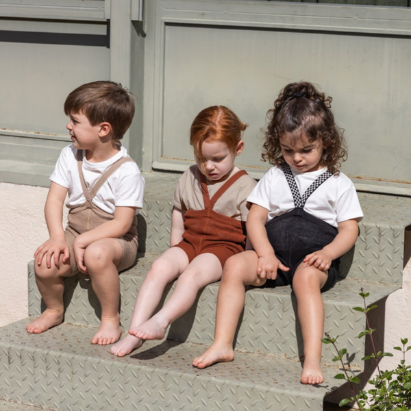 Silly Silas Unisex Shorty Rib Tights with Braces (Black Check)