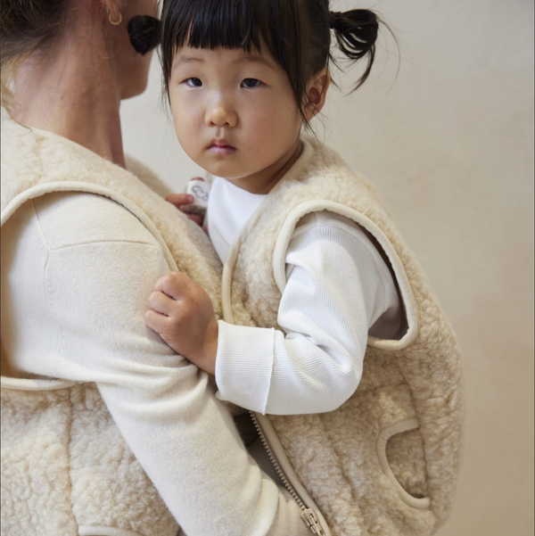 Clara 100% Wool Vest with Lining (Latte)