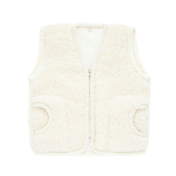 Clara 100% Wool Vest with Lining (Milk)