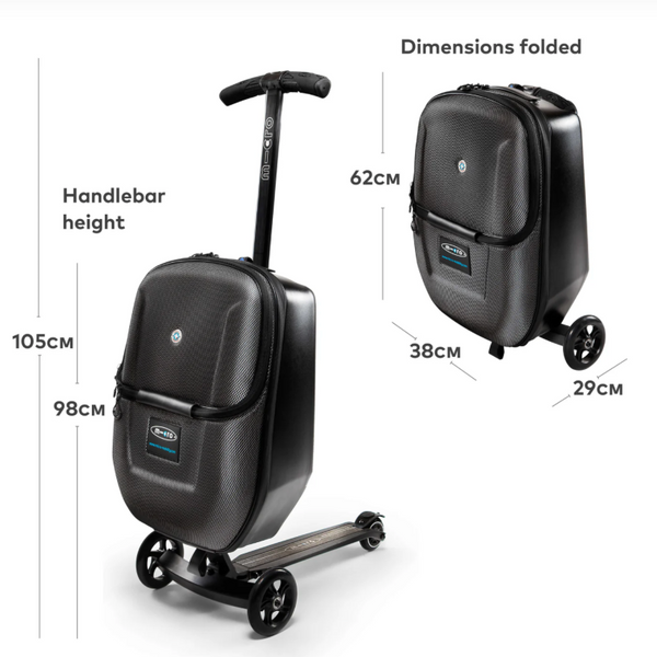 Micro Foldable Scooter with Travel Suitcase (Black)