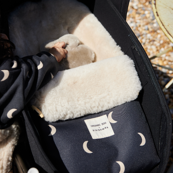 ORGANIC ZOO X BINI Midnight Moon Merino Sheepskin Mini Puff