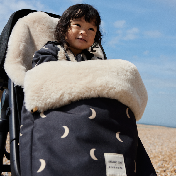 ORGANIC ZOO X BINI Midnight Moon Merino Sheepskin Puffmuff