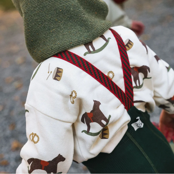Silly Silas Festive Tights with Braces (Dark Forest Green)