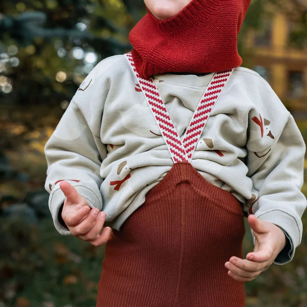 Silly Silas Festive Tights with Braces (Cinnamon)