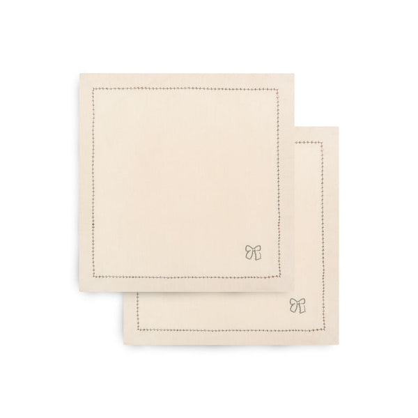 Embroidered Linen Napkins, Set of 2 (Natural)