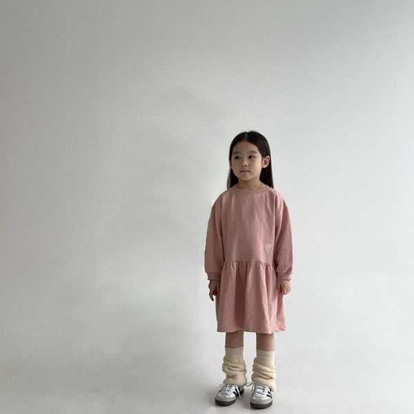 Char Sweatshirt Style Dress (Pale Pink)