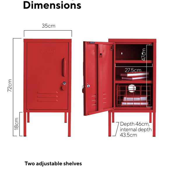 The Shorty Single Door Locker Cabinet (Poppy) (Opens to Left)