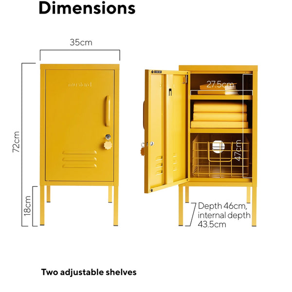 The Shorty Single Door Locker Cabinet (Mustard) (Opens to Left)