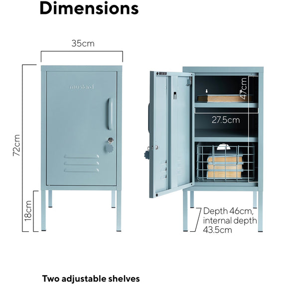 The Shorty Single Door Locker Cabinet (Ocean) (Opens to Left)