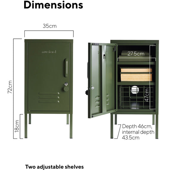 The Shorty Single Door Locker Cabinet (Olive) (Opens to Left)