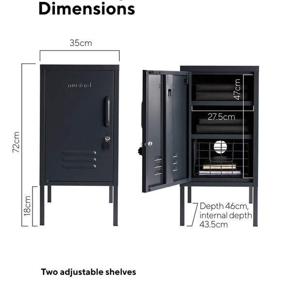The Shorty Single Door Locker Cabinet (Slate) (Opens to Left)
