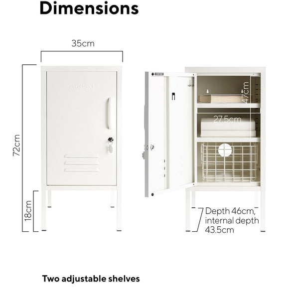 The Shorty Single Door Locker Cabinet (Chalk) (Opens to Left)