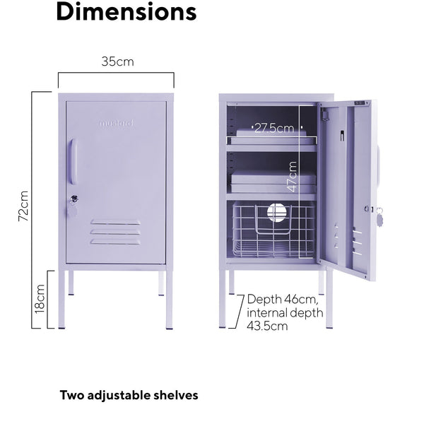 The Shorty Single Door Locker Cabinet (Lilac) (Opens to Right)