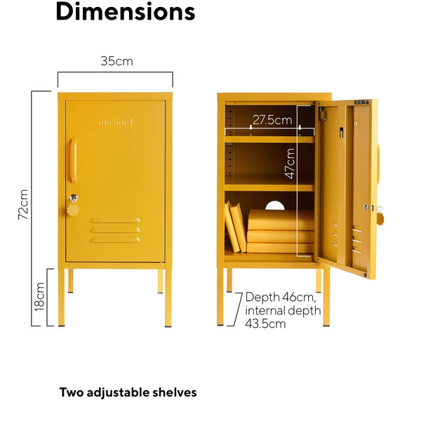 The Shorty Single Door Locker Cabinet (Mustard) (Opens to Right)