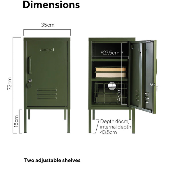 The Shorty Single Door Locker Cabinet (Olive) (Opens to Right)