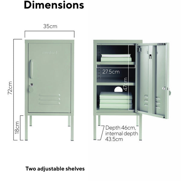 The Shorty Single Door Locker Cabinet (Sage) (Opens to Right)