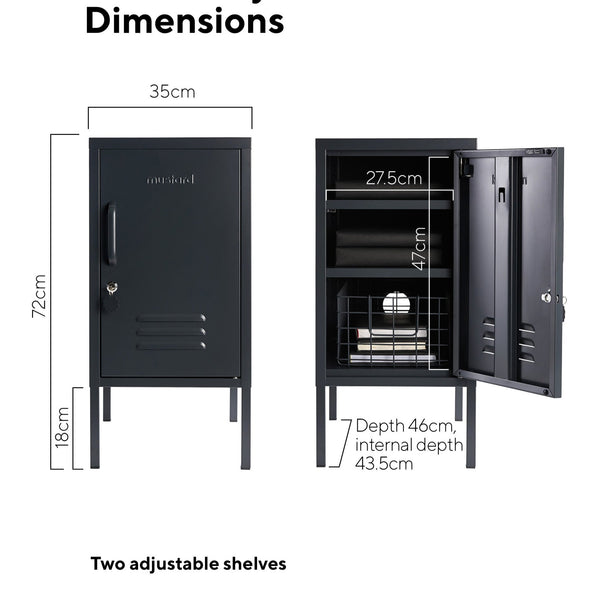 The Shorty Single Door Locker Cabinet (Slate) (Opens to Right)