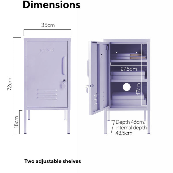 The Shorty Single Door Locker Cabinet (Lilac) (Opens to Left)