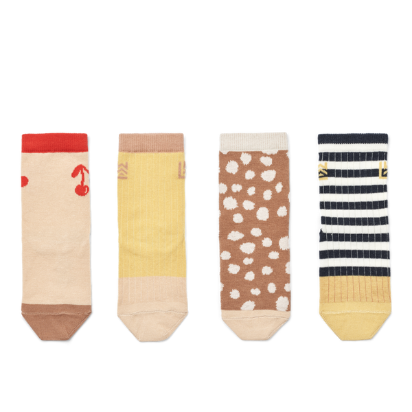 Silas Cherry Print Cotton Socks (Pack of 4)