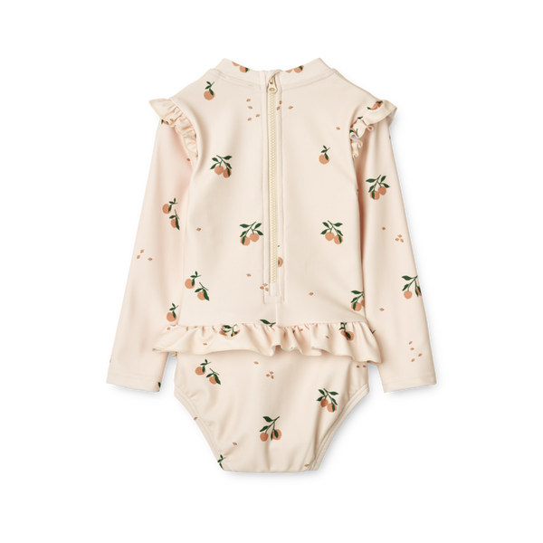 Sille Peach Print Baby Swimsuit (Sea Shell)