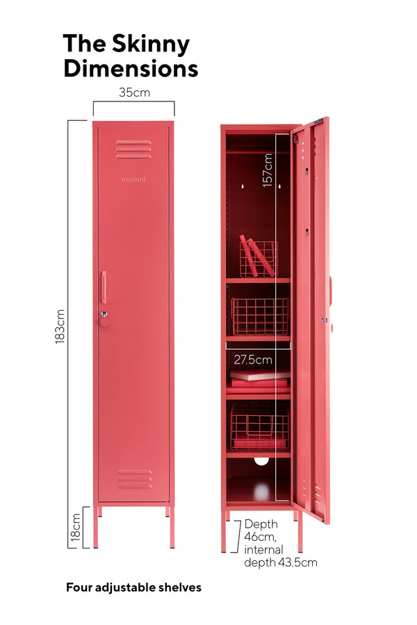 The Skinny Single Door Locker Cabinet (Berry)