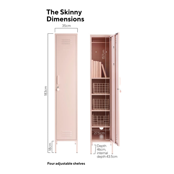 The Skinny Single Door Locker Cabinet (Blush)