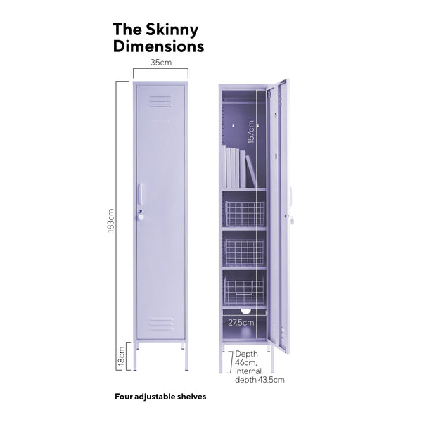 The Skinny Single Door Locker Cabinet (Lilac)