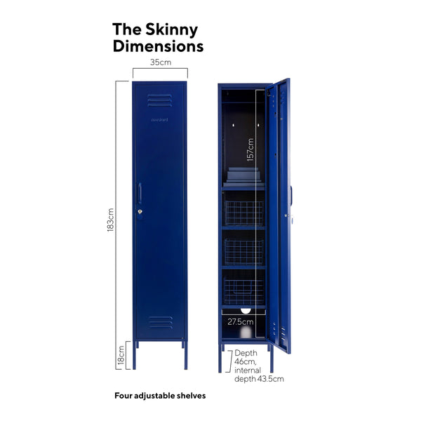 The Skinny Single Door Locker Cabinet (Navy)