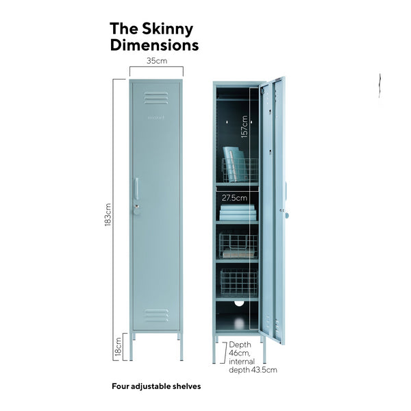 The Skinny Single Door Locker Cabinet (Ocean)