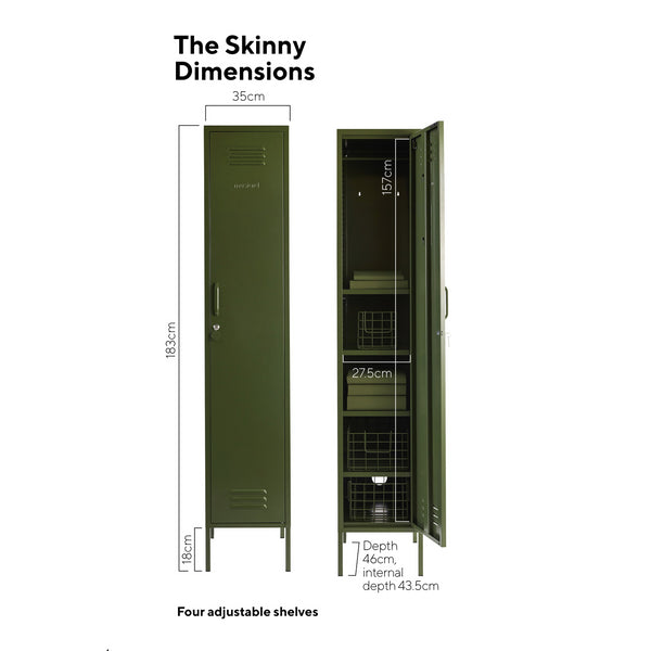 The Skinny Single Door Locker Cabinet (Olive)