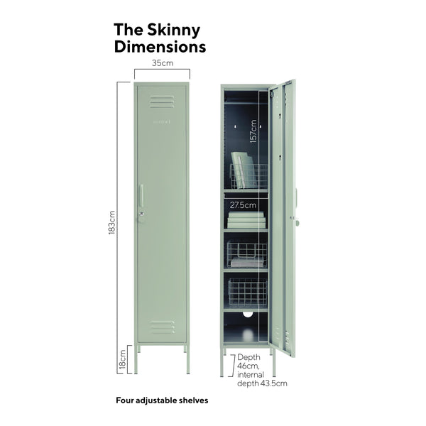 The Skinny Single Door Locker Cabinet (Sage)