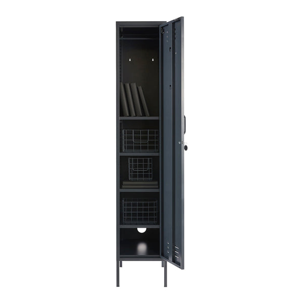 The Skinny Single Door Locker Cabinet (Slate)