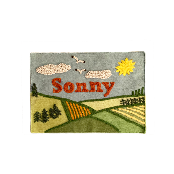 The Summer Fields Hand Embroidered Personalised Wall Art