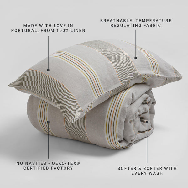 Sophie Stripe 100% Linen Pillowcase