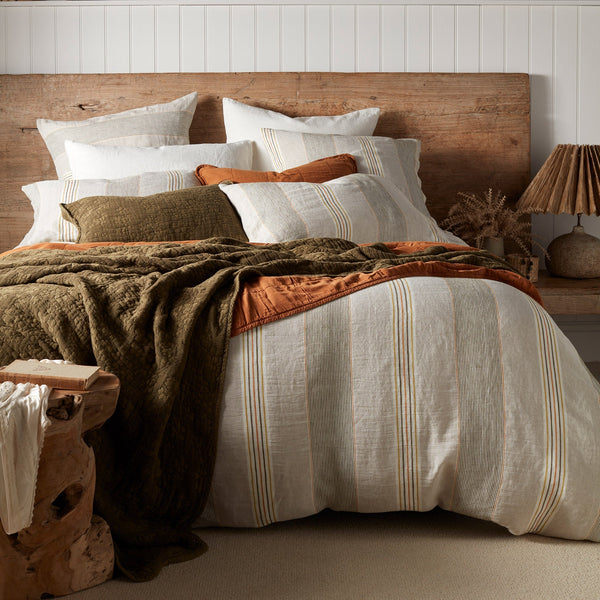 Sophie Stripe 100% Linen Duvet Cover