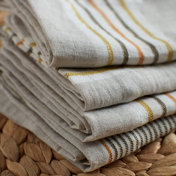 Sophie Stripe Set of 4 100% Linen Napkins