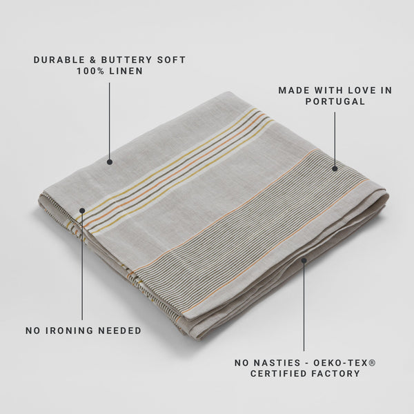 Sophie Stripe 100% Linen Tablecloth