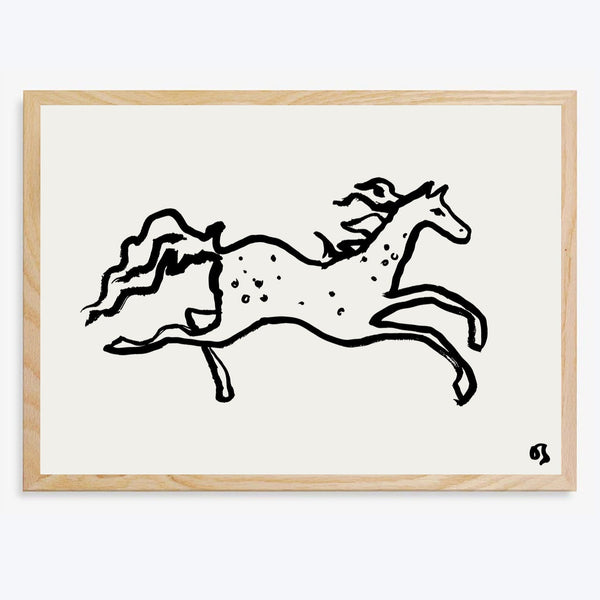 Speckled Grey Horse Art Print