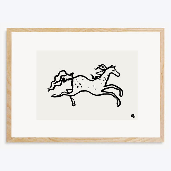 Speckled Grey Horse Art Print