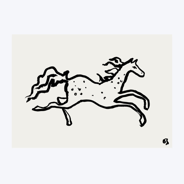 Speckled Grey Horse Art Print