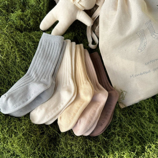 Mimi Cotton Ribbed Pastel Socks (Set of 5)