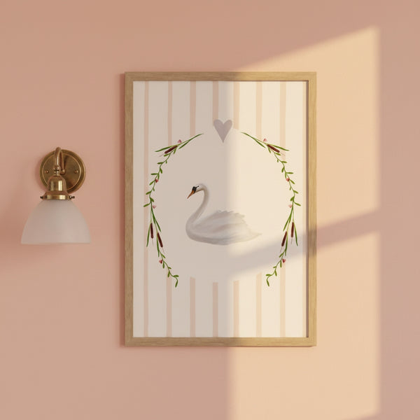 Swan Love Art Print