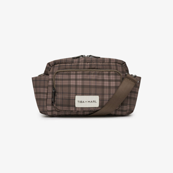 Inka Buggy Changing Bag Organiser (Brown Tonal Tartan Print)