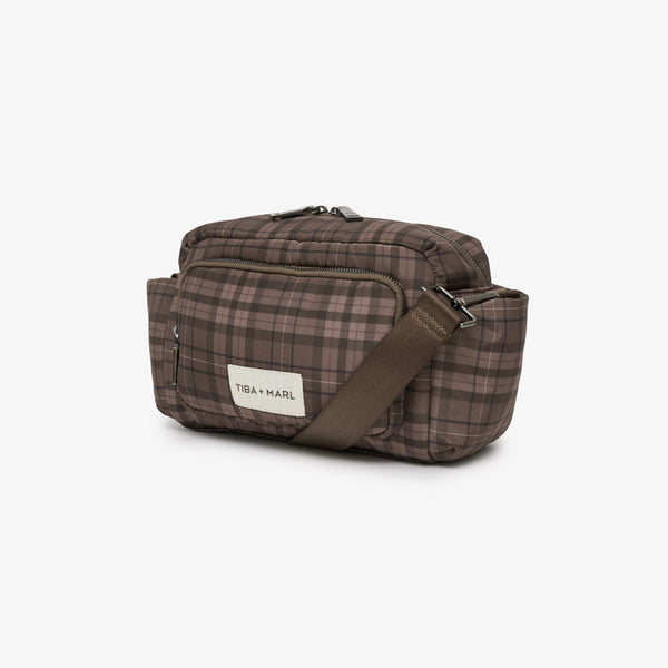 Inka Buggy Changing Bag Organiser (Brown Tonal Tartan Print)