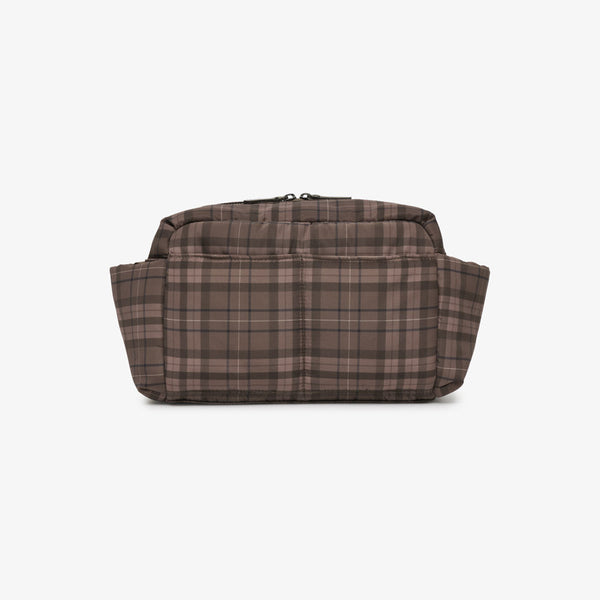 Inka Buggy Changing Bag Organiser (Brown Tonal Tartan Print)