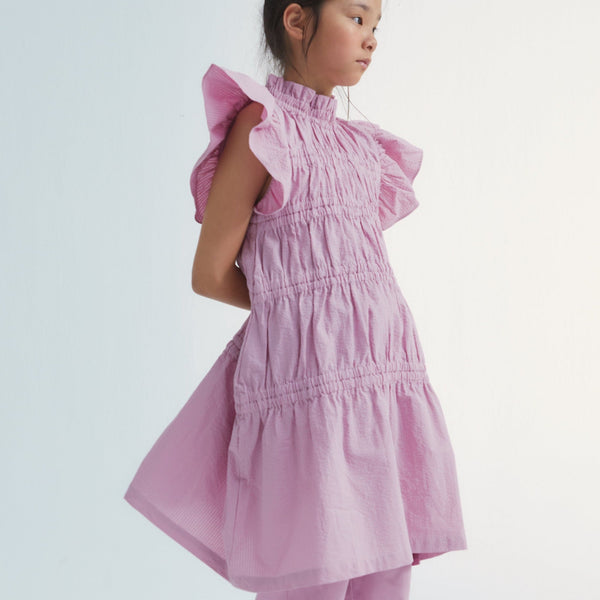 Culver Frilled Sleeve Ruched Dress