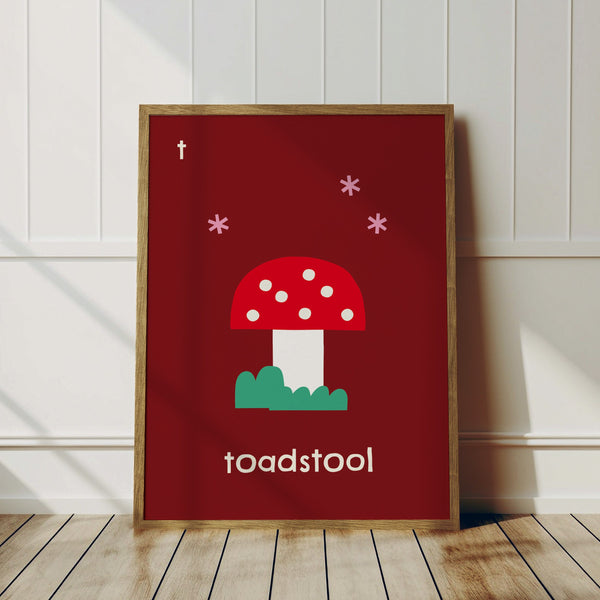 T for Toadstool- Alphabet Art Print