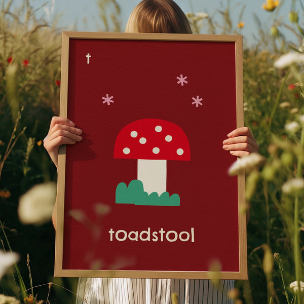 T for Toadstool- Alphabet Art Print