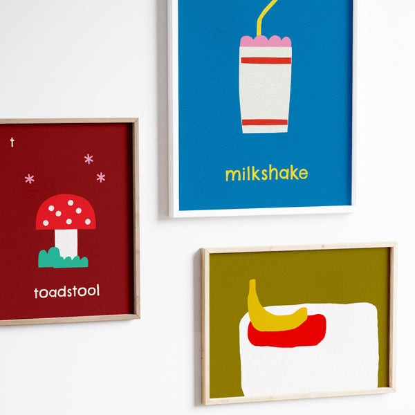 T for Toadstool- Alphabet Art Print