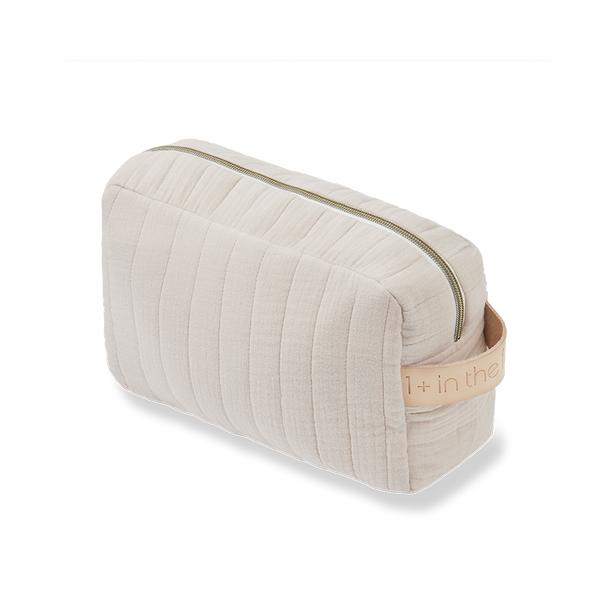 Cotton Quilted Toiletries Pouch (Nude)